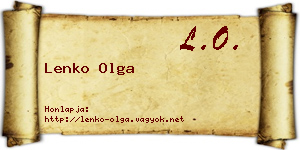 Lenko Olga névjegykártya